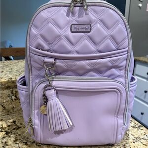 Itzy Ritzy Quilted Lavender Kids Backpack with Tassel Charm